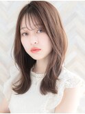 30代40代/ミディアムワンホンレイヤー/巻き髪風デジタルパーマ