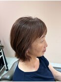 白髪ぼかしハイライト×オレンジブラウン