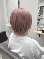 ユウル 横浜(juhl.)&nbsp;ハンサムショートピンクヘアーブリーチダブルカラーレイヤー横浜