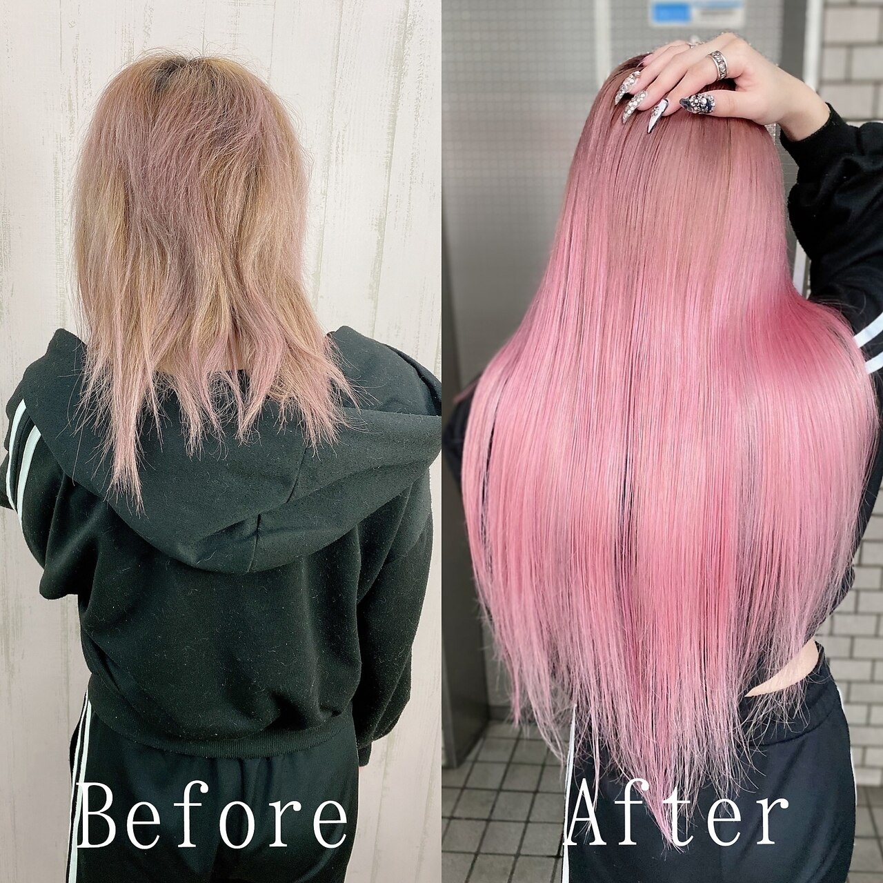 ペールピンクカラー#ナチュラルピンク#シールエクステ#広島