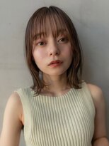 イオ 本厚木(io)&nbsp;ミディアムレイヤーボブシースルーバングベージュカラー小顔