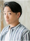 七三分けオールバック黒髪モテセミウェットスタイルi仙台