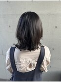 黒髪暗髪☆大人可愛いくびれヘア立体感ゆるふわミディ