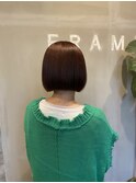 ▽オレンジ×ミニボブ