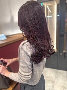 アトリエ(atelier.) カシスラベンダー　ブリーチなしカラー　透明感カラー　艶髪