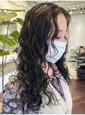 【白石】大きめスパイラルパーマミディアムウェーブヘア原宿