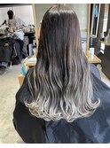ハイトーンホワイトベージュグラデーションカラー下赤塚ブリーチ