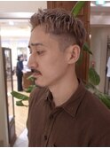 大人のメンズハイトーン ブロンドヘア ベリーショート 銀座