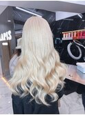 ホワイトブロンド/シールエクステ/髪質改善/レイヤーカット