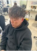 ホワイトメッシュ/ツイスト/ツイスパ/パーマ/メンズ/眉毛