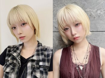 ミモザワークス ヘアアレンジ/ブリーチ/ミルクティー/ショートボブ/レイヤーカットの写真/骨格を見極める繊細なカット。ばっさりイメチェンも安心、あなただけの似合わせショートを実現《渋谷》