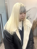 ラニヘアサロン(lani hair salon)&nbsp;ホワイトブロンド×ブラック/フェイスインナー/抜きっぱなし//