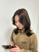 ビーグレイス シモエド店&nbsp;セミロングレイヤー×20代暗めアッシュグレージュ