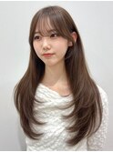 ロングレイヤー韓国/レイヤーカット/ダブルカラー/栄s69