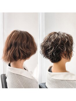カットカットカットヴェンティ(Cut!Cut!Cut!VENTI)の写真/ステップボーンカット×パーマで軽やかな動きを