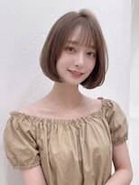 カバーヘア アカデミー 北浦和西口店(COVER HAIR ACADEMY)&nbsp;夏カラーブリーチなし大人ボブ内巻きボブミルクベージュp北浦和