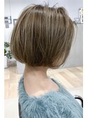 大人かわいい丸みショートボブ★前下がりデザインカラー