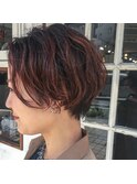 【お客様スタイル】ボルドーカラーニュアンスショート