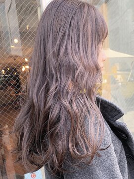 キラ 渋谷(KILLA) ラベンダーグレージュ_毛先パーマことりベージュ【北間】
