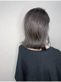 アッシュグレー_マロンベージュ Aラインボブ かきあげ