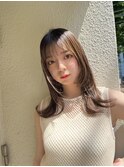 ZENKO吉祥寺chre 顔まわりレイヤー/くびれミディアム/白髪ぼかし
