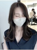 【orente 表参道】顔まわりレイヤー×アイスミルクティベージュ