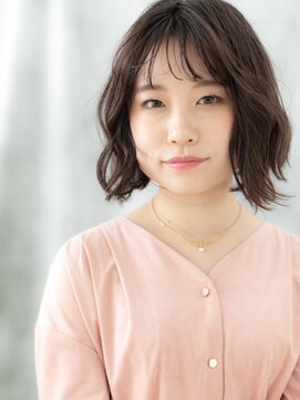 ドクターズ サロン ラブ(Dr's Salon LAB) 暖色カラーでシースルー前髪の柔らか大人ボブe古河20代30代40代