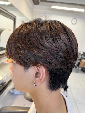 アイズ 海老名(AIZU) ニュアンスパーマ 毛流れパーマ メンズカラー レッドブラウン