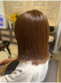 透明感カラー/艶髪ミディアム/切りっぱなしボブ
