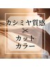 【艶髪、サラサラにしたい方】カット+カラー+カシミヤ質感トリートメント