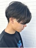 メンズマッシュセンターパートスパイラルパーマニュアンスパーマ