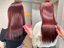 【ハーフブリーチダブルカラー】で大人気のワインレッドカラー♪赤髪/ボルドーカラー/チェリーレッド