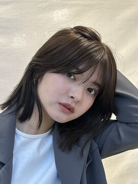 ラボヌールヘアーノーブル 新越谷店(La Bonheur hair noble) セミディシアーカラー韓国風ボブ美髪ピンクブラウン