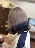 ネイビーブラックエンドカラー