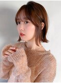 セミディこなれヘア美髪大人可愛い似合わせカット外ハネボブ