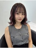 15827ブリーチ＆ダブルカラー金髪黒髪アッシュレイヤーボブ