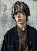 MEN’S HAIR/サーフカール/刈り上げセンターパート/ブリーチ