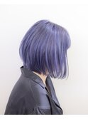 ボブ#ブリーチ#ダブルカラー#ブルー#パープル#浜北#三ヶ日#浜松