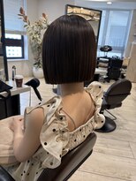 ユーフォリア 銀座本店(Euphoria)&nbsp;ミニボブ ストレート 小顔カット 髪質改善 チョコレートブラウン