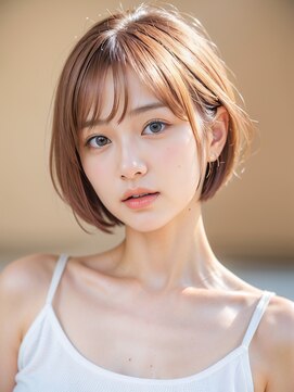 ムウ 難波(MOU) ショートボブ暗めカラーグランマッシュデザイン20代30代40代50代