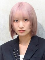 オルズ 渋谷(ALLZ) 顔まわり姫カットショートボブ■ケアブリーチペールピンク渋谷