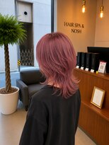 ヘアースパ ノッシュ 博多千代店(Hair Spa Nosh)&nbsp;コーラルピンク×ウルフスタイル