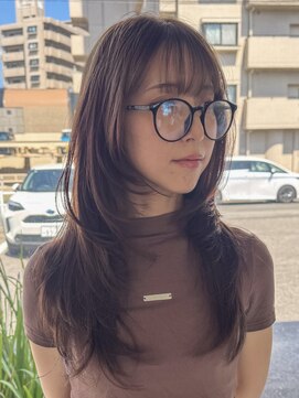 トップヘアー ミカワアンジョウ 安城(TOPHAIR MIKAWA ANJO) 安城セミロングウルフ顔まわりレイヤーショコラブラウン20代30代