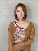 大人可愛い艶カラー鎖骨ミディアム30代40代50代