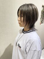 ヘアーデザイン リボン(hair design Ribon) ミディアムウルフカット&グレージュ