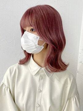 アルバム 新宿(ALBUM SHINJUKU) ピンクベージュ_グレージュカラーボブウルフ_ba402062