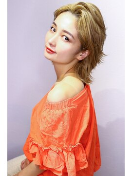 ラフィスヘアー アーツ 吉祥寺店(La fith hair arts) 【La fith】 かき上げバング×ハイトーン