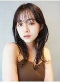 セミロング/レイヤーカット/顔まわりレイヤー