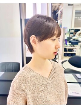 トニーアンドガイ 青山店(TONI & GUY) 大人マッシュショート　ピンクベージュシアカラーショートヘア