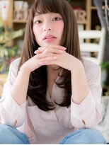 カバーヘア ブリス 上尾西口店(COVER HAIR bliss)&nbsp;アースカラー斜めバング小顔レイヤーロングh3上尾20代30代40代